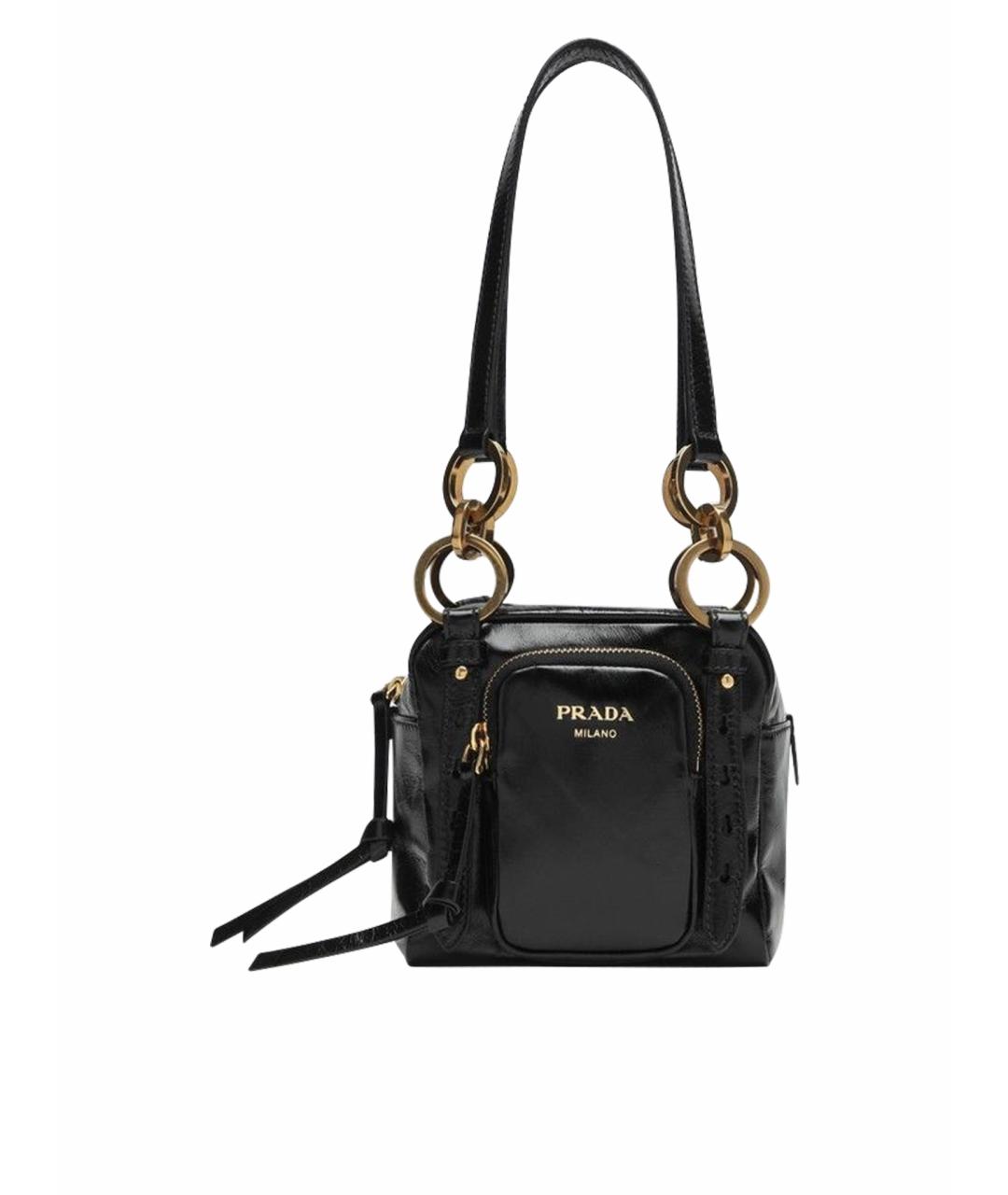 PRADA Черная кожаная сумка тоут, фото 1