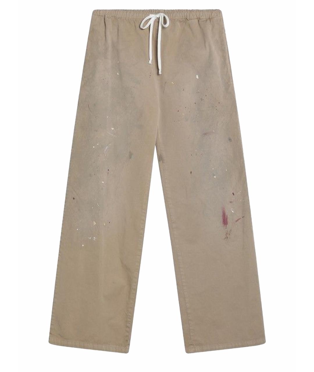 MM6 MAISON MARGIELA Бежевые хлопковые повседневные брюки, фото 1