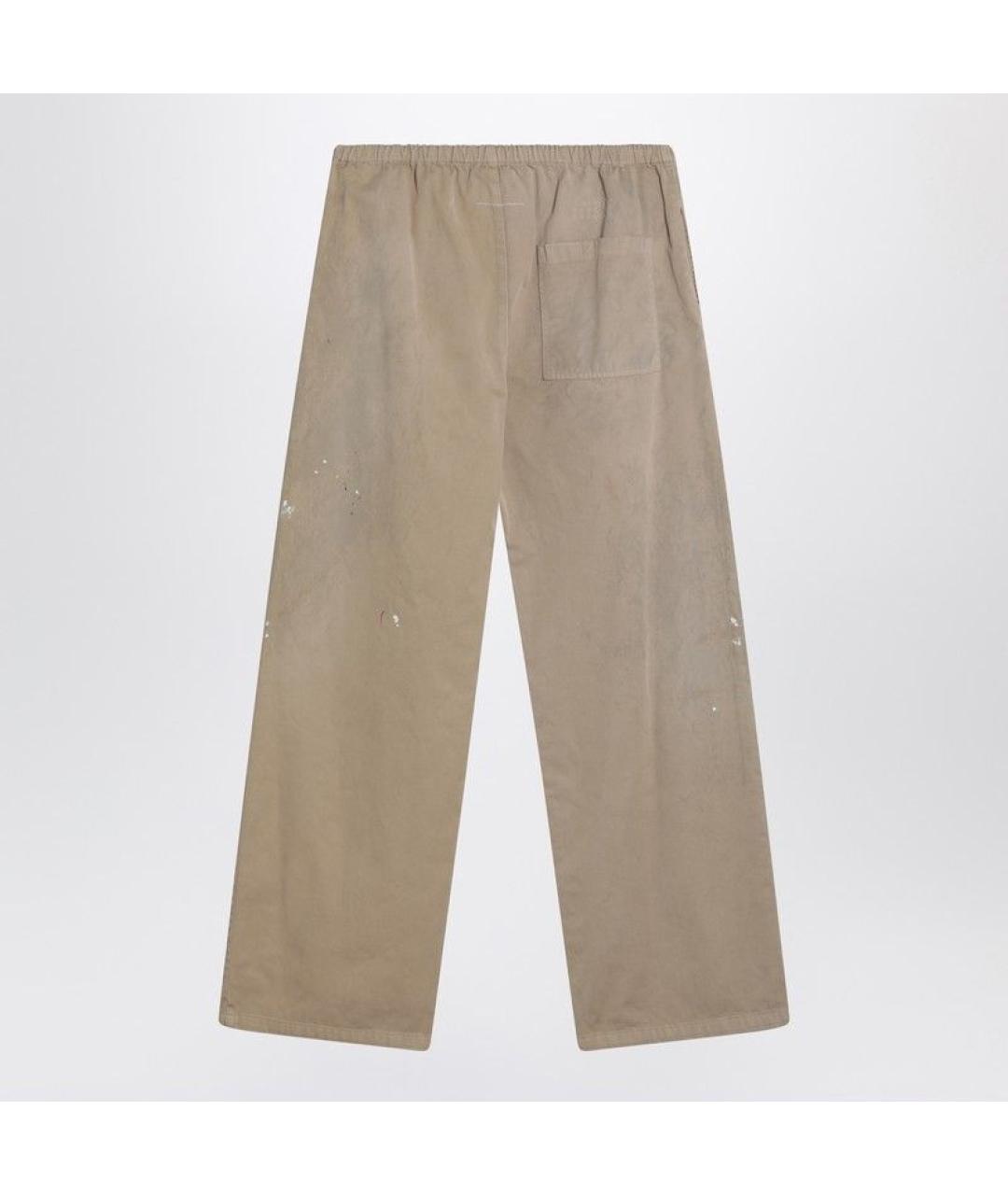 MM6 MAISON MARGIELA Бежевые хлопковые повседневные брюки, фото 2