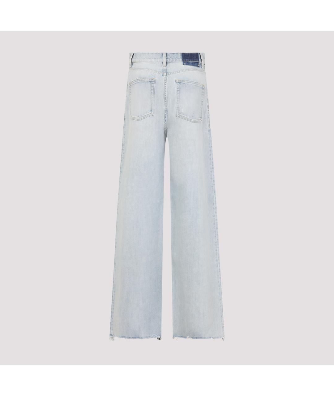GOLDEN GOOSE DELUXE BRAND Голубые хлопковые прямые джинсы, фото 3