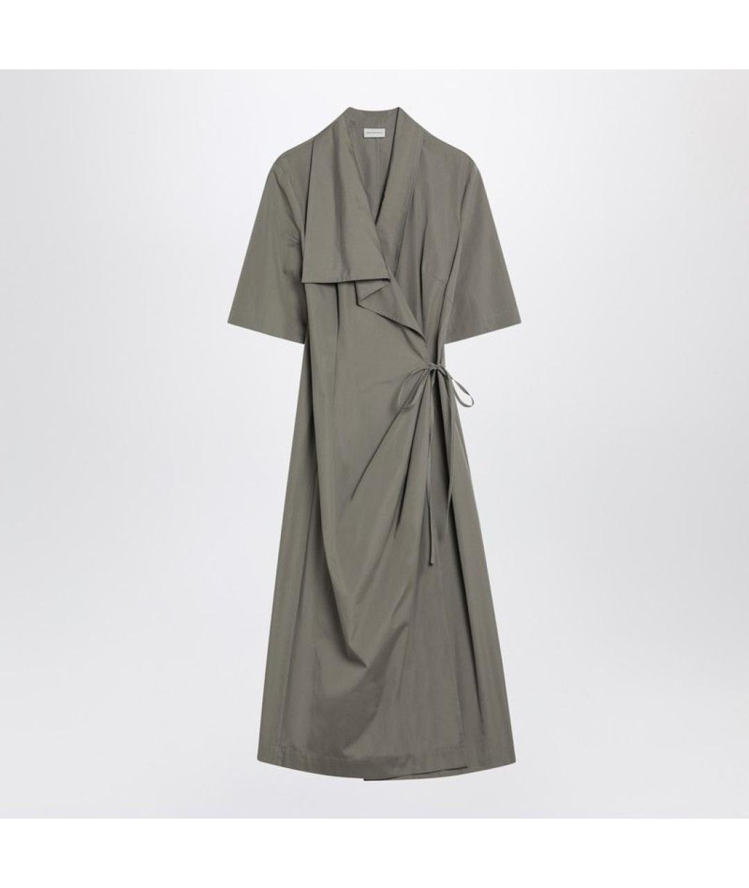 DRIES VAN NOTEN Серое хлопковое повседневное платье, фото 3