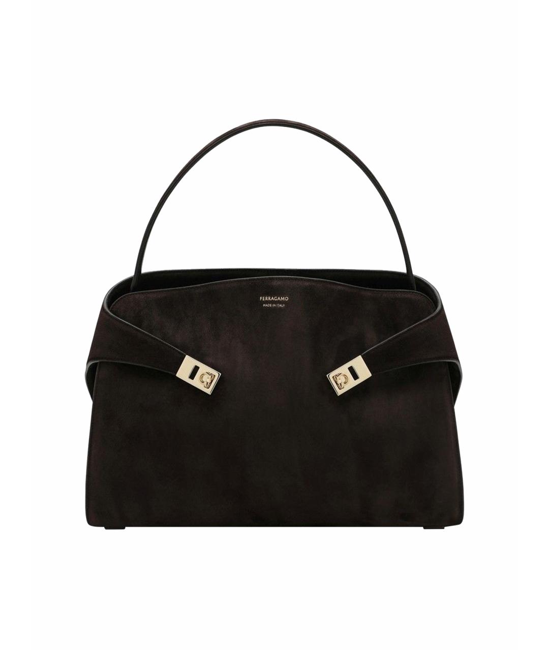 FERRAGAMO Коричневая кожаная сумка тоут, фото 1