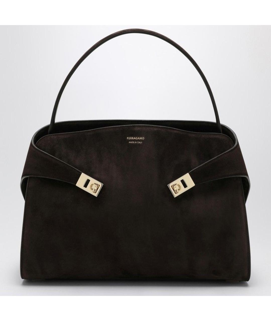 FERRAGAMO Коричневая кожаная сумка тоут, фото 3