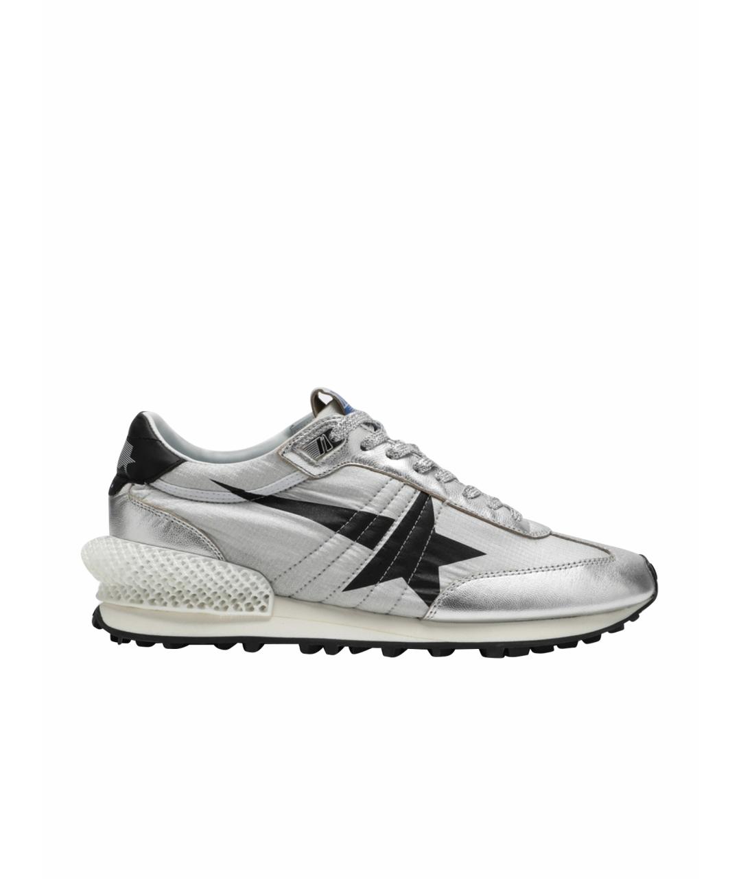 GOLDEN GOOSE DELUXE BRAND Серебряные кожаные кроссовки, фото 1