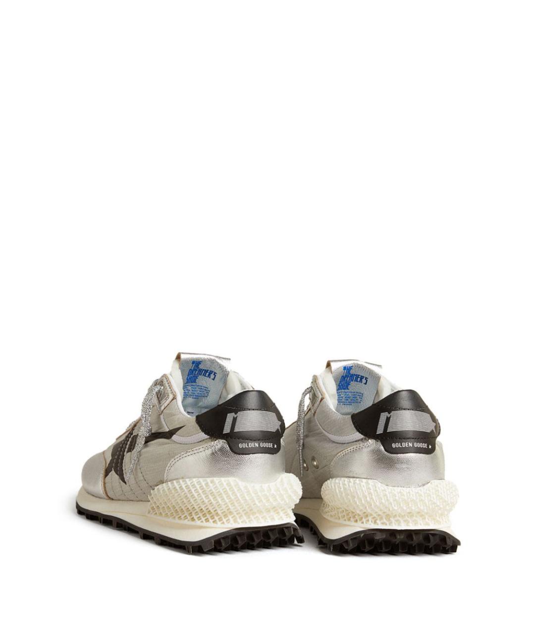 GOLDEN GOOSE DELUXE BRAND Серебряные кожаные кроссовки, фото 3