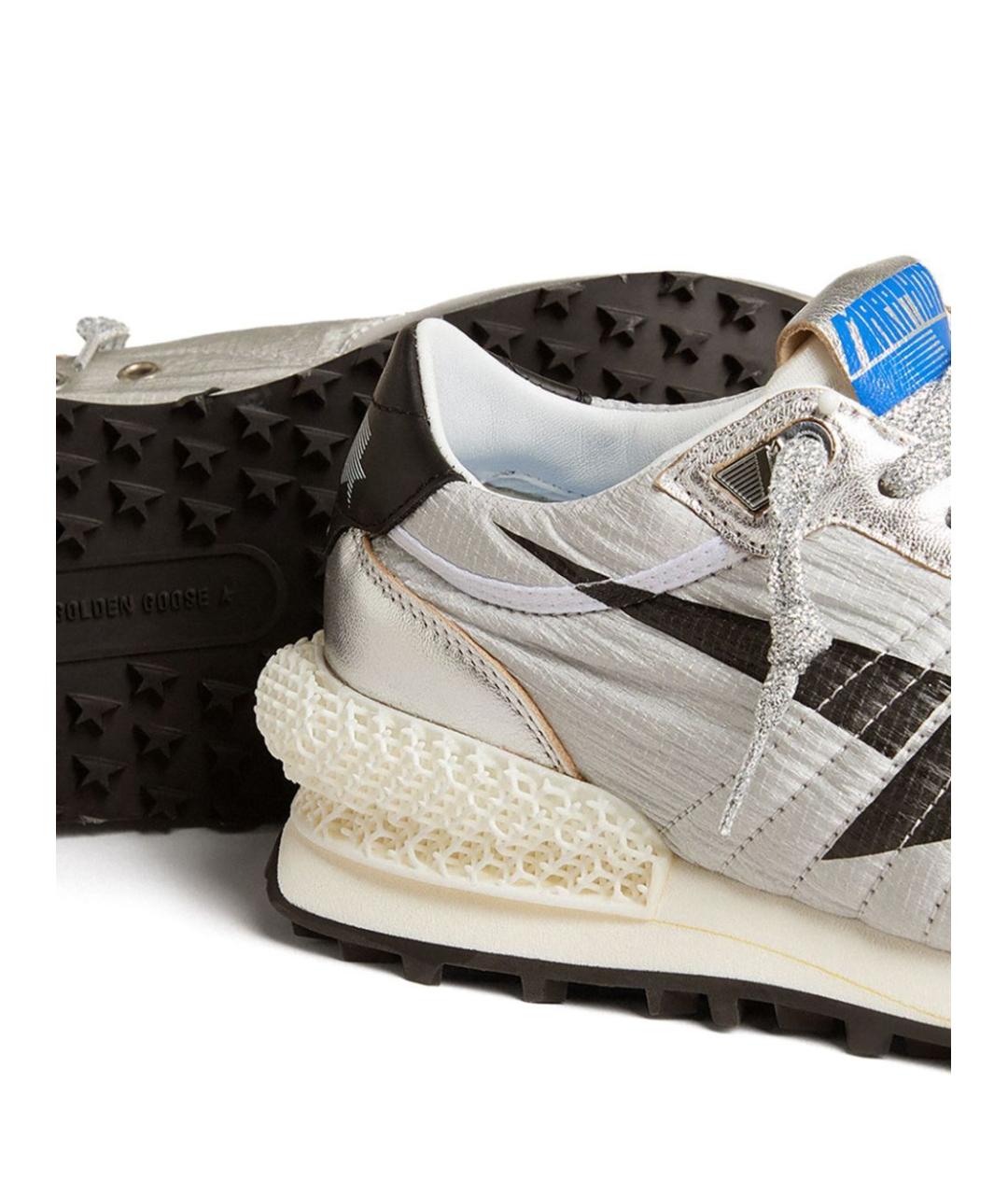 GOLDEN GOOSE DELUXE BRAND Серебряные кожаные кроссовки, фото 4