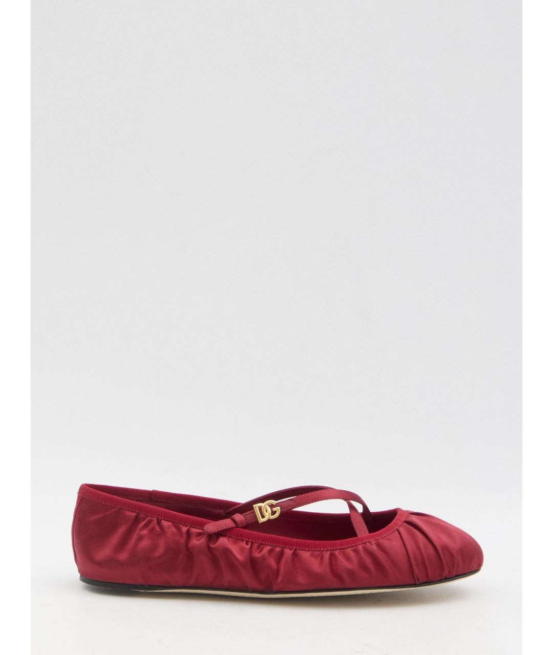 DOLCE&GABBANA Красные текстильные балетки, фото 5