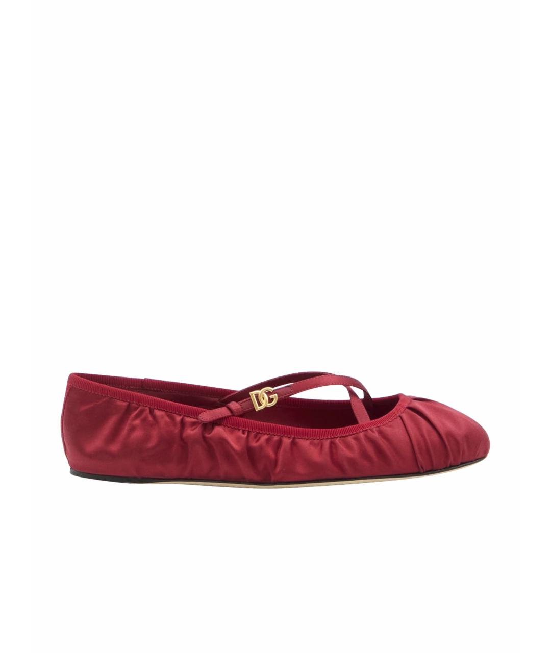 DOLCE&GABBANA Красные текстильные балетки, фото 1