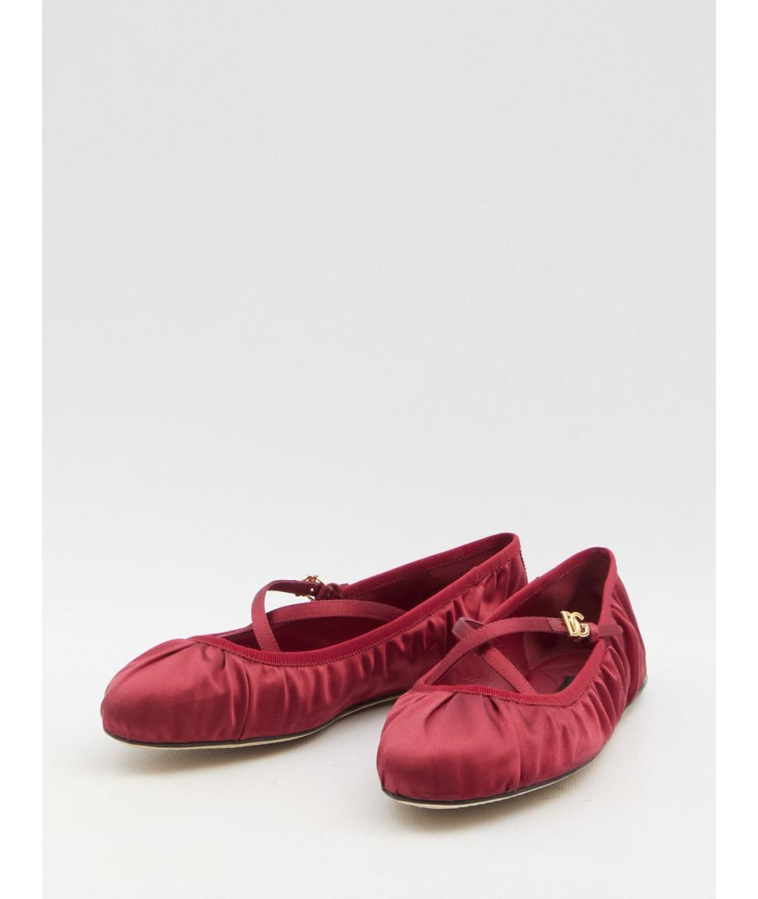 DOLCE&GABBANA Красные текстильные балетки, фото 2