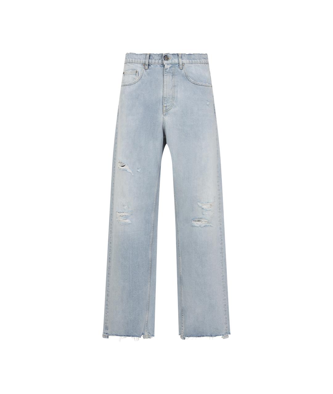 GOLDEN GOOSE DELUXE BRAND Голубые полиэстеровые повседневные брюки, фото 1