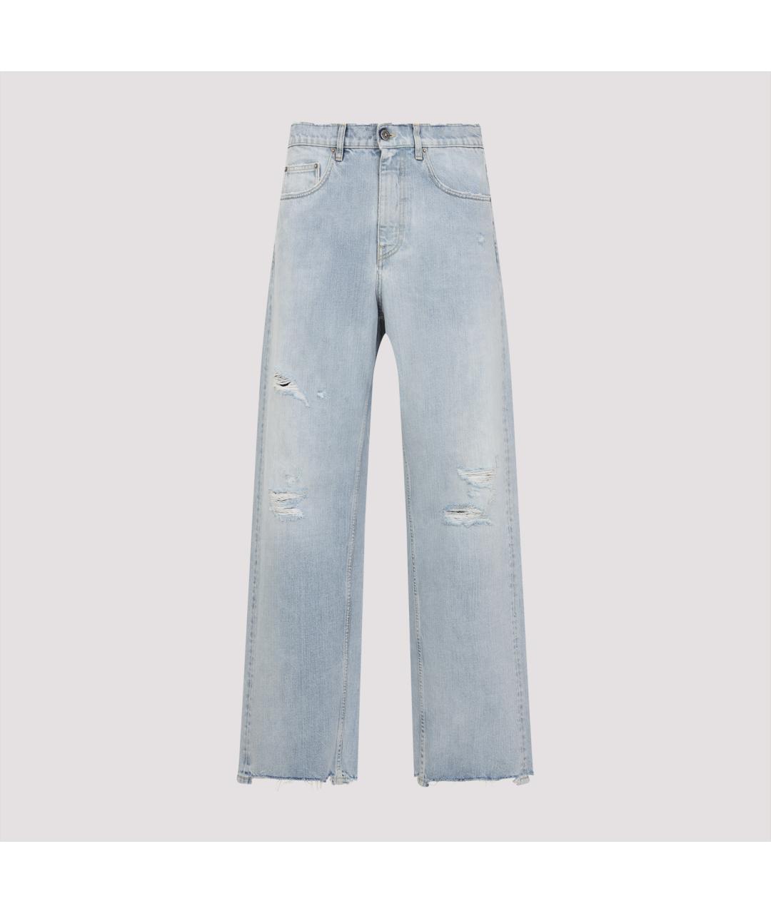 GOLDEN GOOSE DELUXE BRAND Голубые полиэстеровые повседневные брюки, фото 2