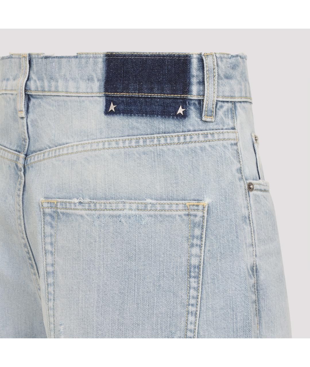 GOLDEN GOOSE DELUXE BRAND Голубые полиэстеровые повседневные брюки, фото 4