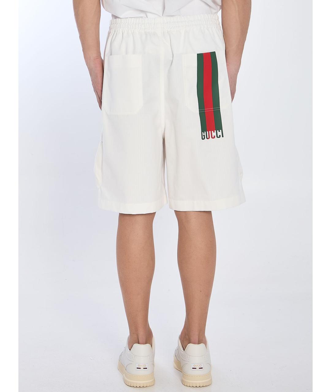 GUCCI Белые полиэстеровые шорты, фото 4