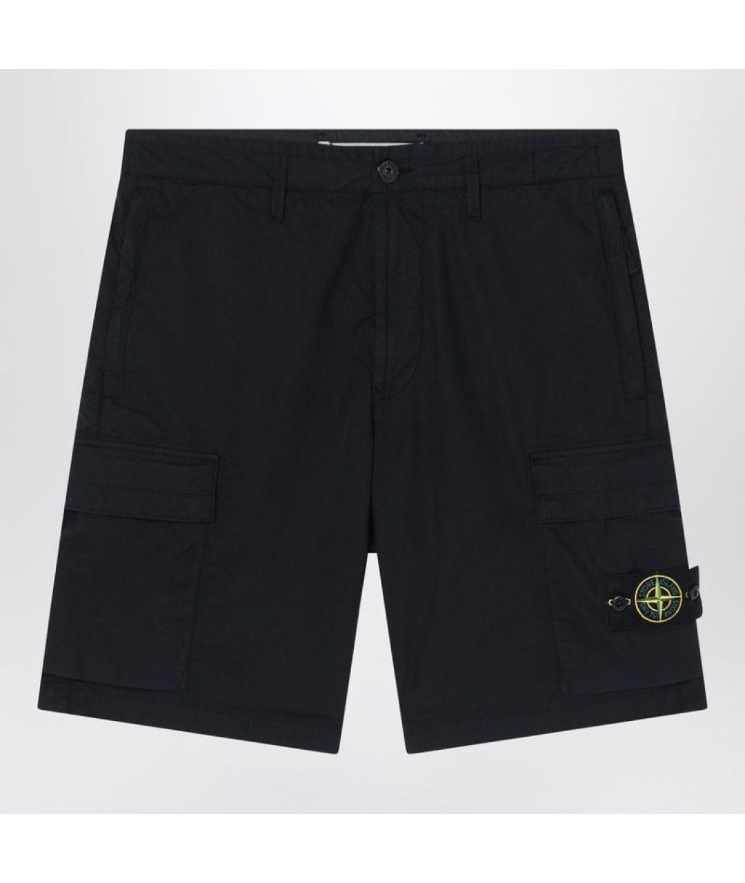 STONE ISLAND Темно-синие хлопковые шорты, фото 1