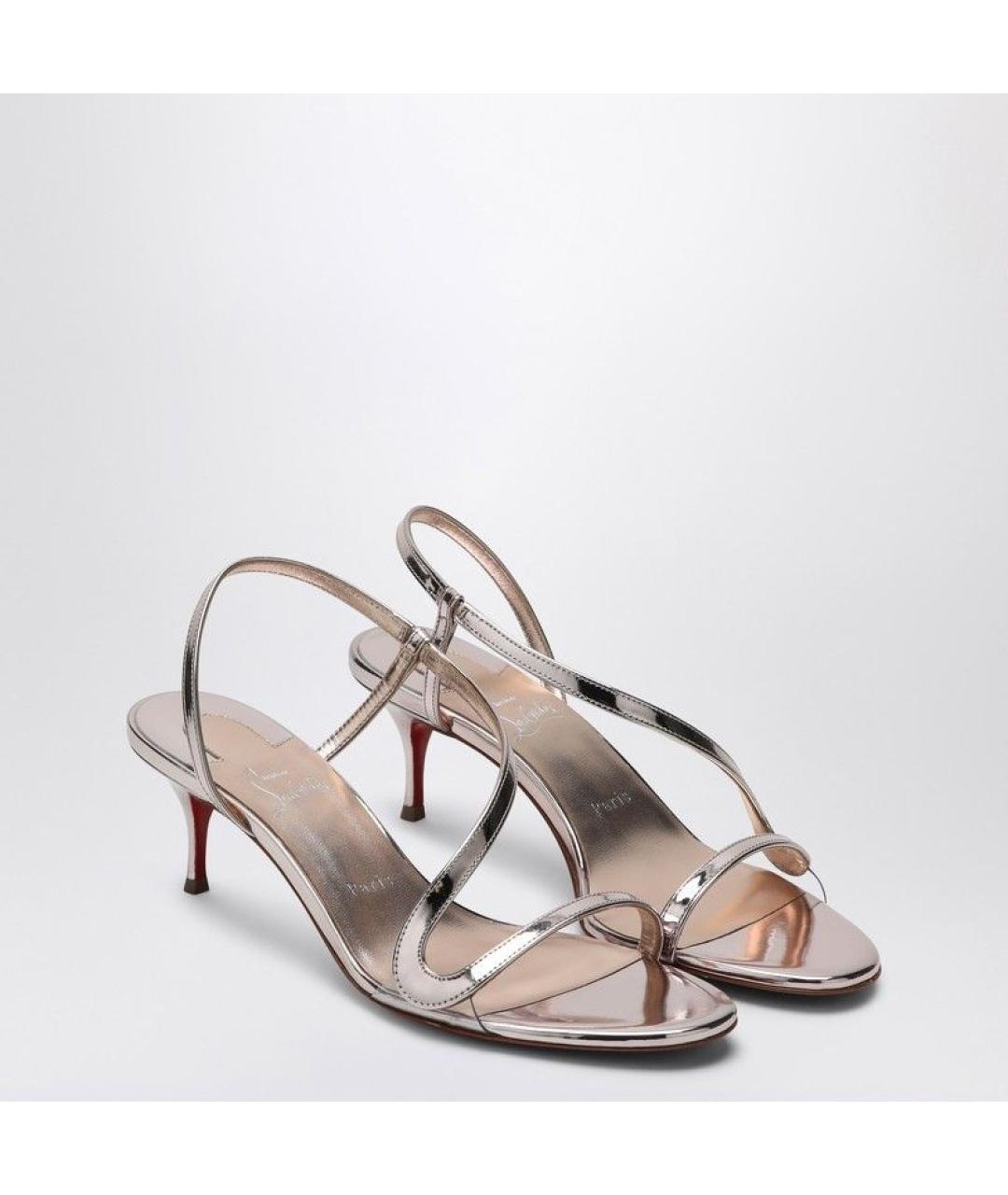 CHRISTIAN LOUBOUTIN Розовые кожаные босоножки, фото 4