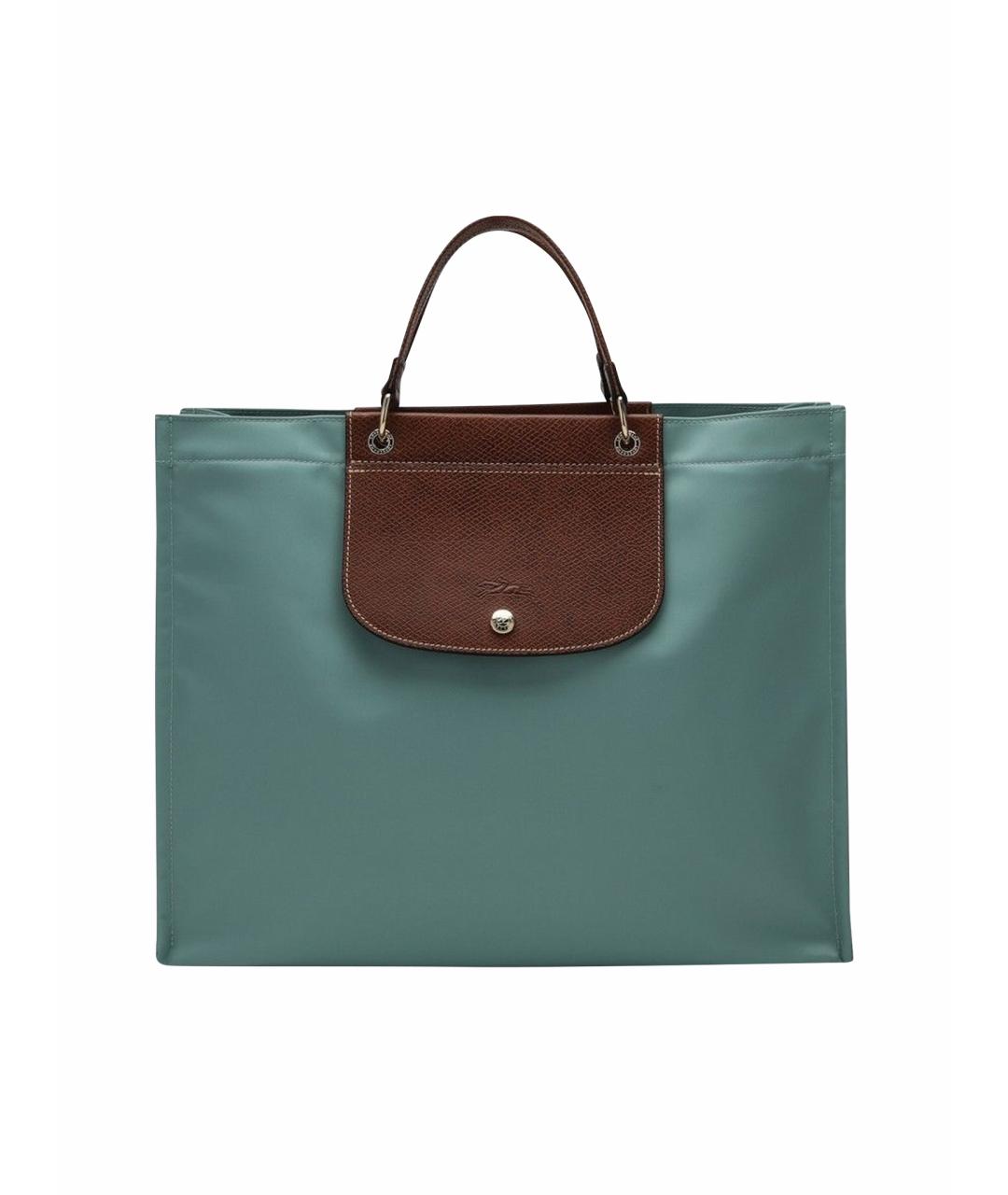 LONGCHAMP Бирюзовая синтетическая сумка тоут, фото 1