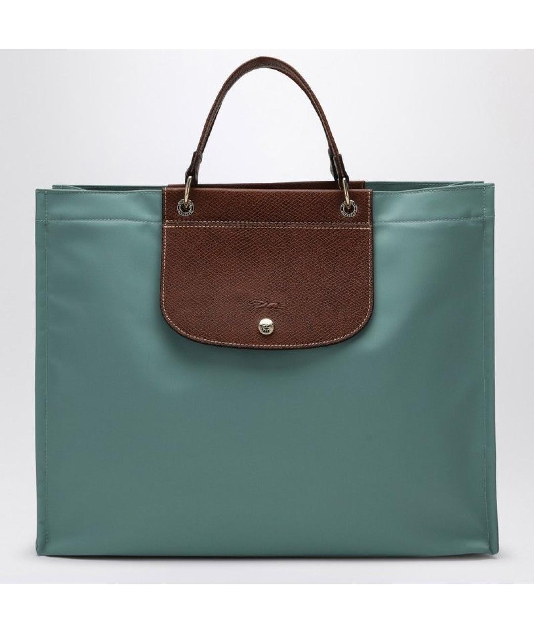 LONGCHAMP Бирюзовая синтетическая сумка тоут, фото 5