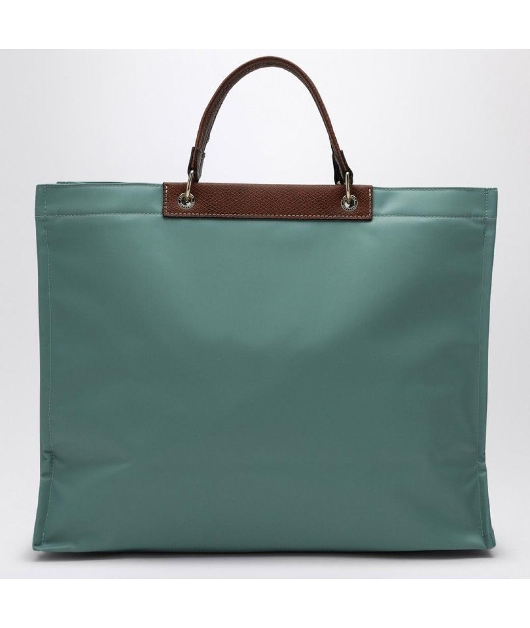 LONGCHAMP Бирюзовая синтетическая сумка тоут, фото 2