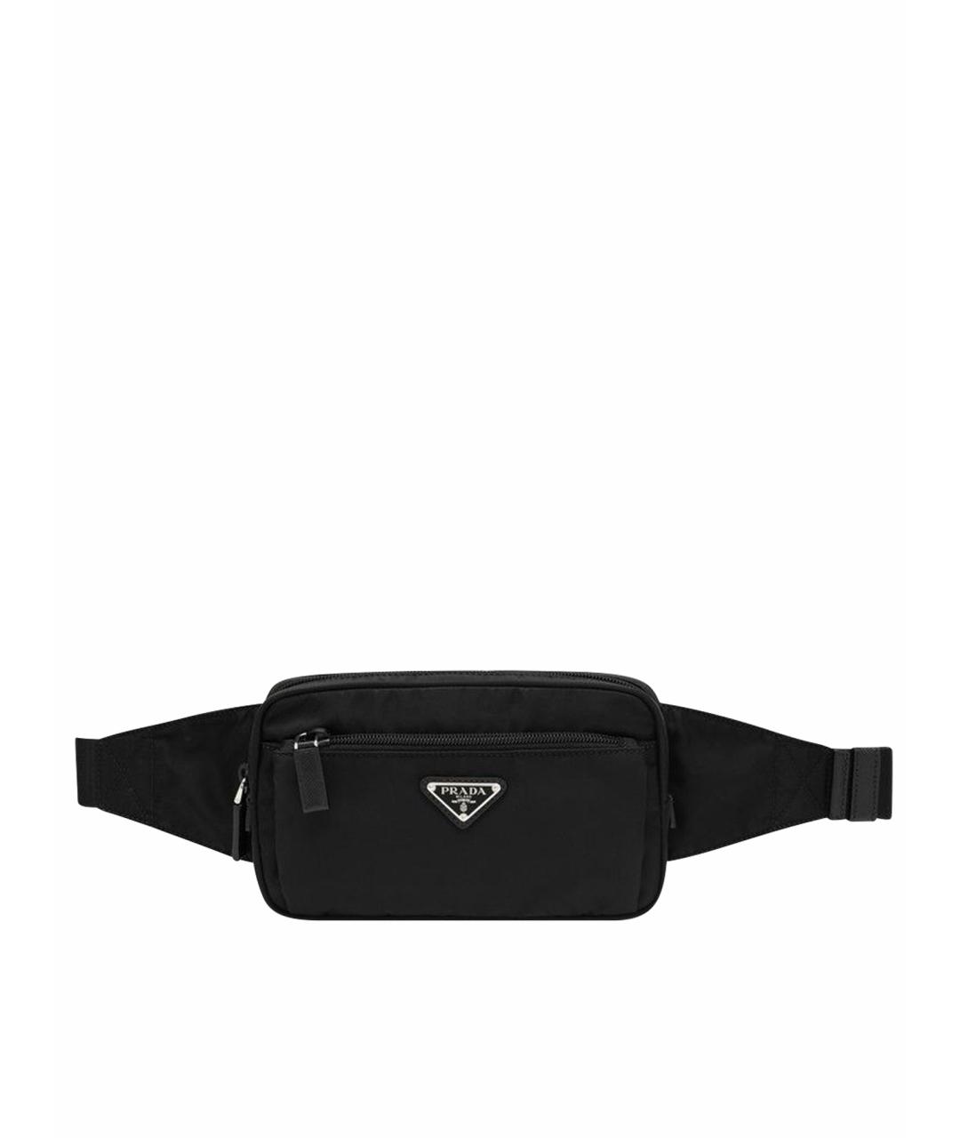 PRADA Черная кожаная поясная сумка, фото 1