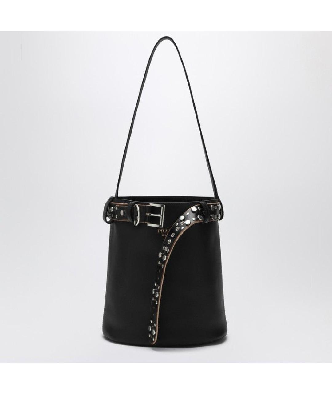 PRADA Черная кожаная сумка тоут, фото 3