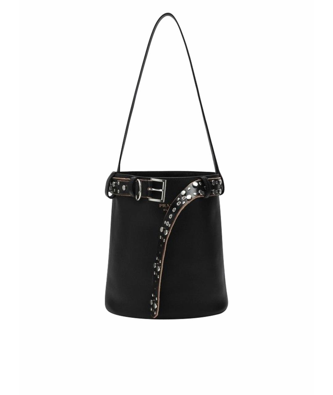 PRADA Черная кожаная сумка тоут, фото 1