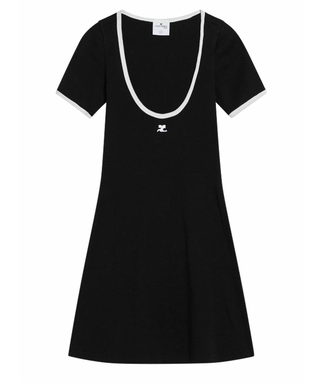 COURREGES Черное хлопковое повседневное платье, фото 1