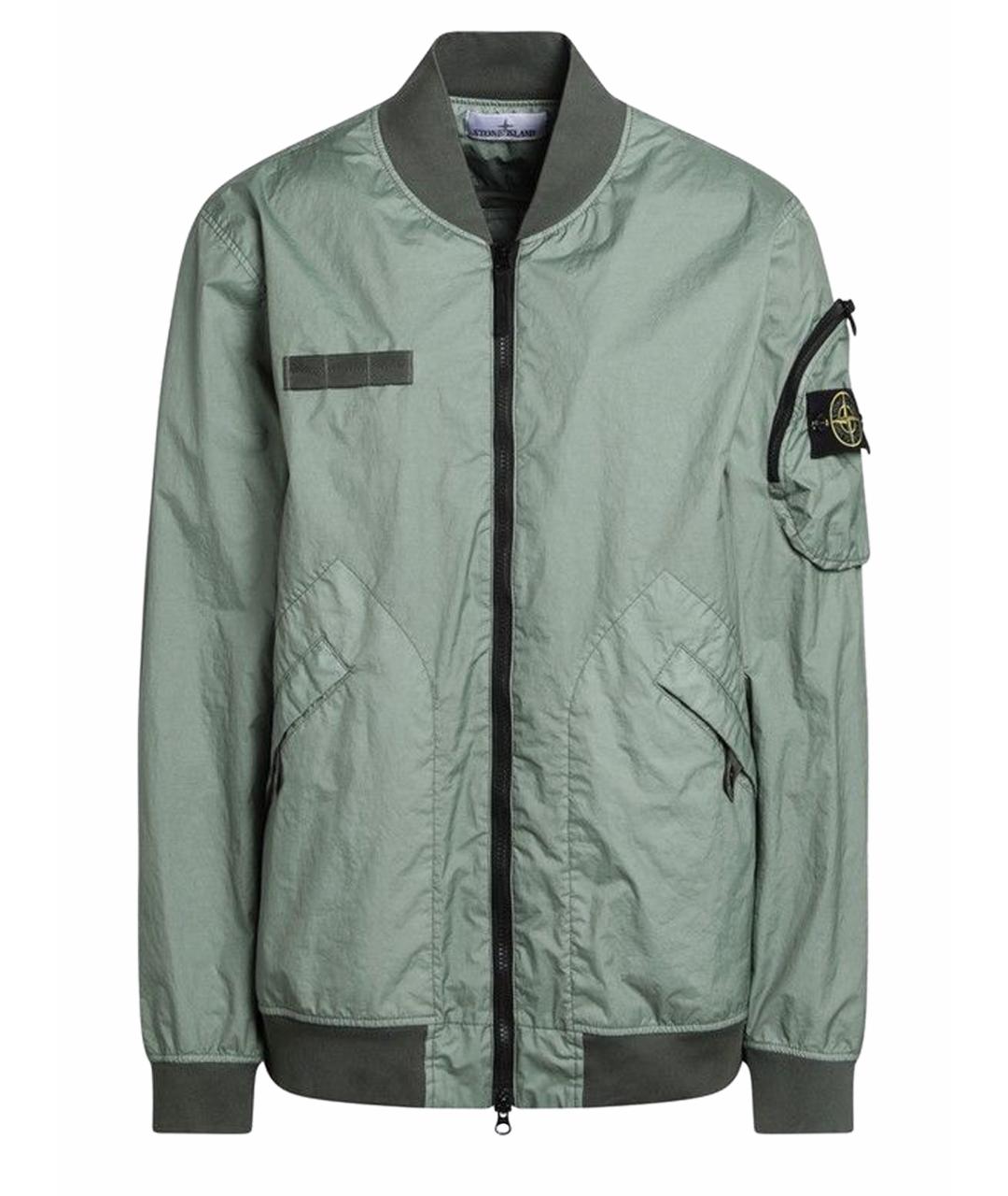 STONE ISLAND Зеленая полиэстеровая куртка, фото 1