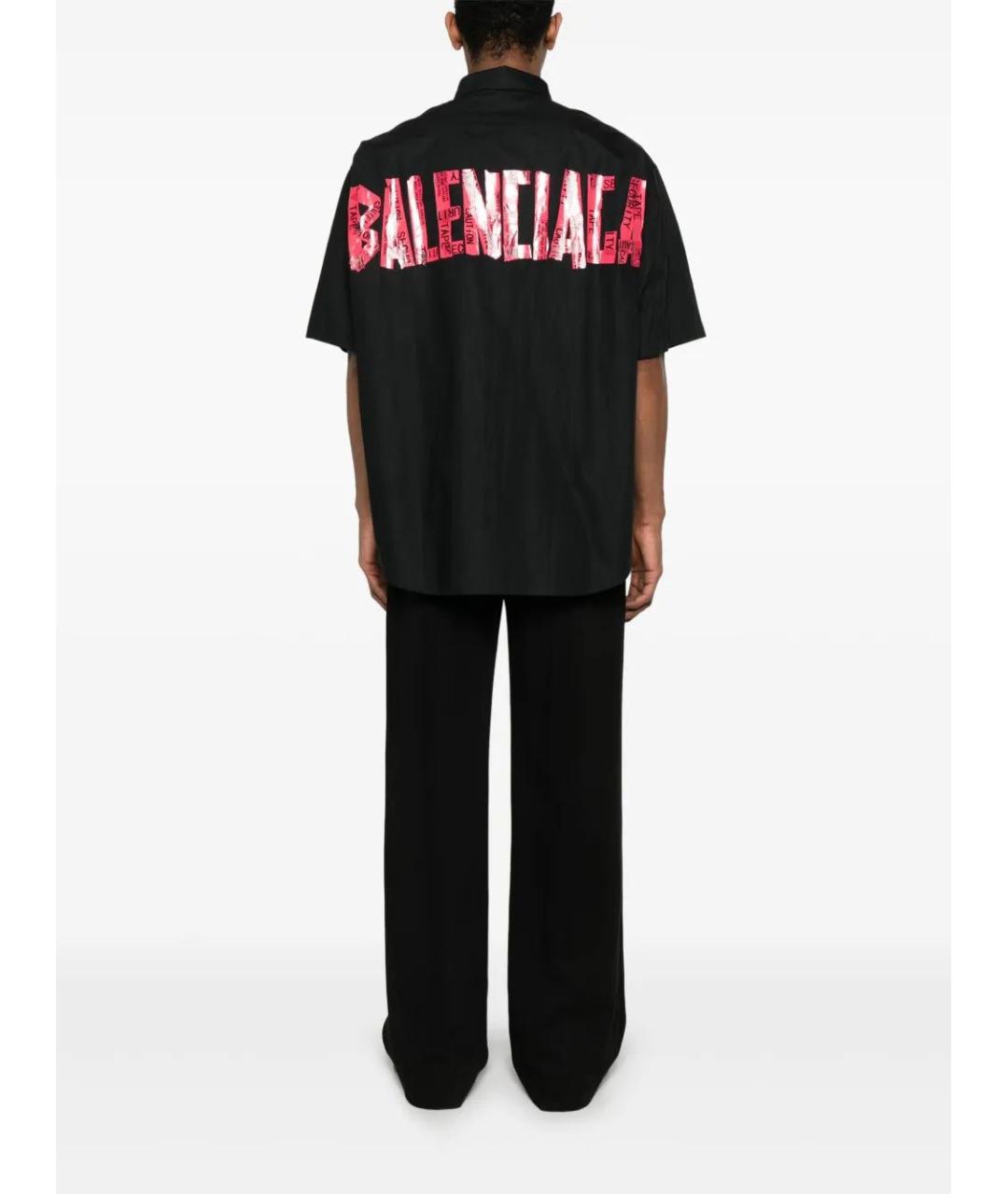 BALENCIAGA Черная хлопковая кэжуал рубашка, фото 3