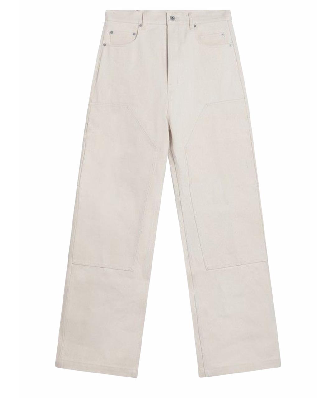 RICK OWENS DRKSHDW Бежевые хлопковые прямые джинсы, фото 1