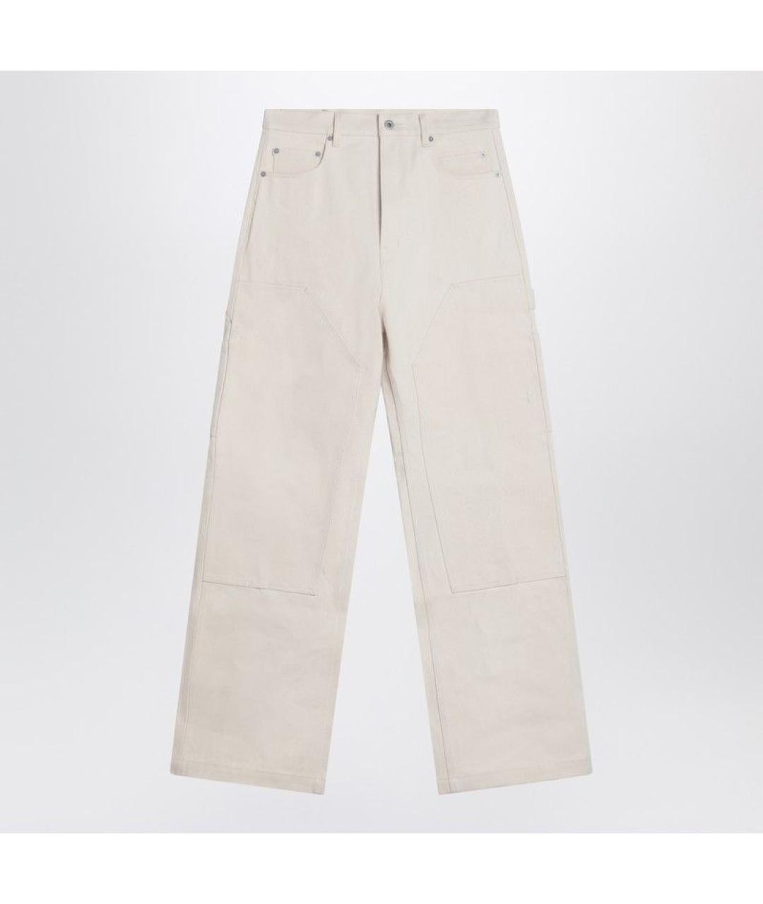 RICK OWENS DRKSHDW Бежевые хлопковые прямые джинсы, фото 3