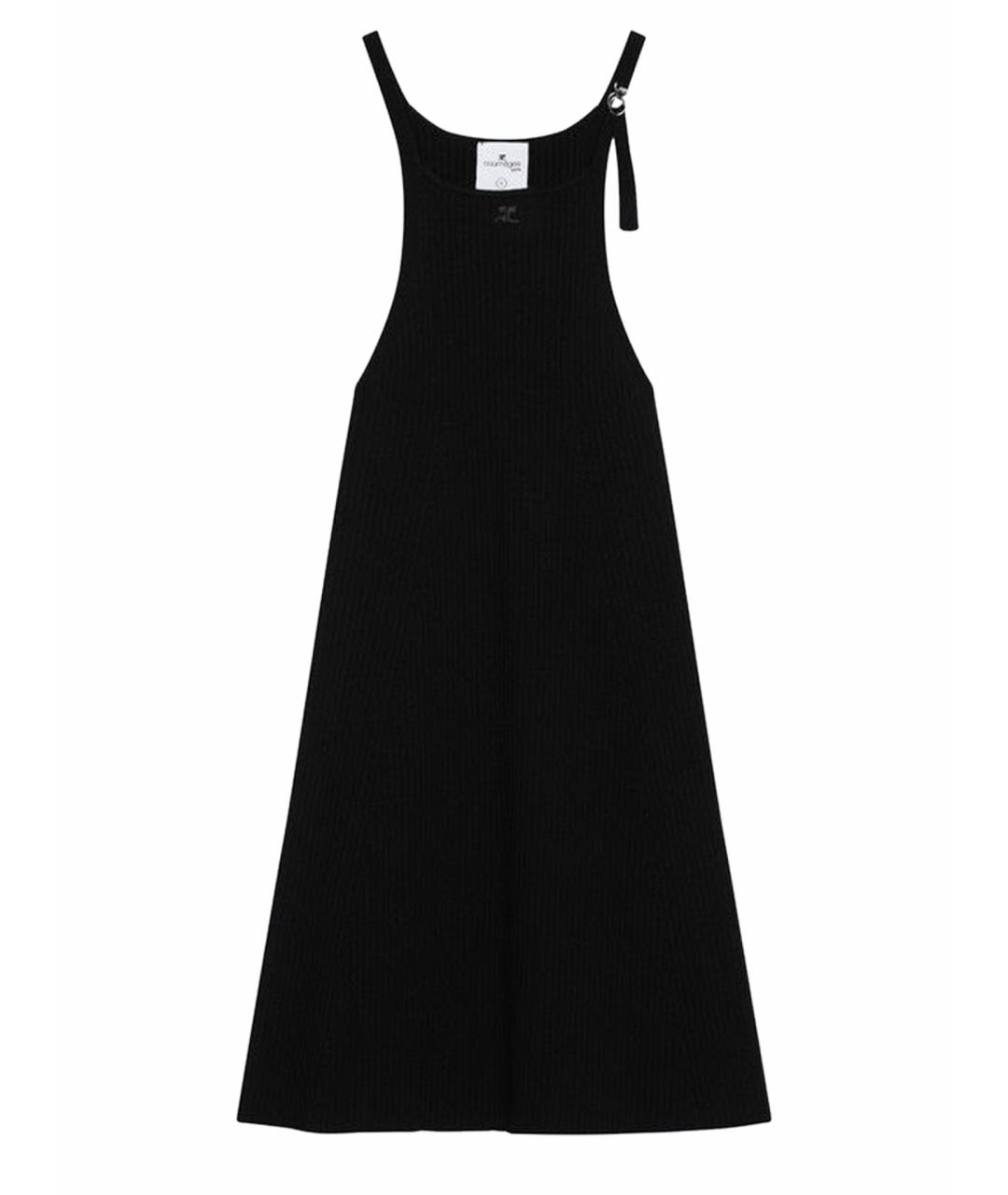 COURREGES Черное вискозное повседневное платье, фото 1