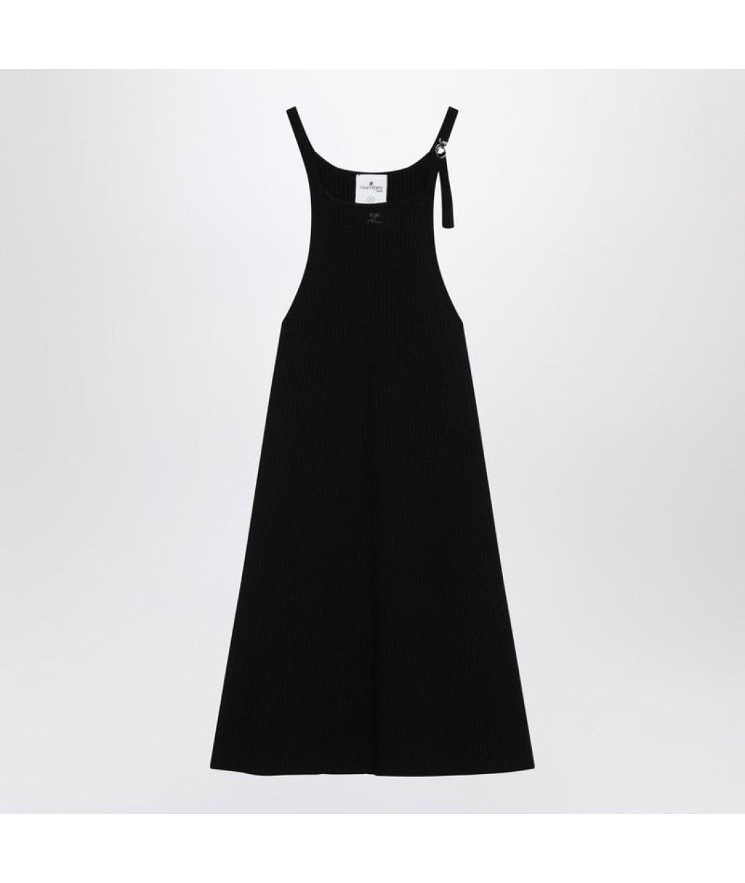 COURREGES Черное вискозное повседневное платье, фото 3