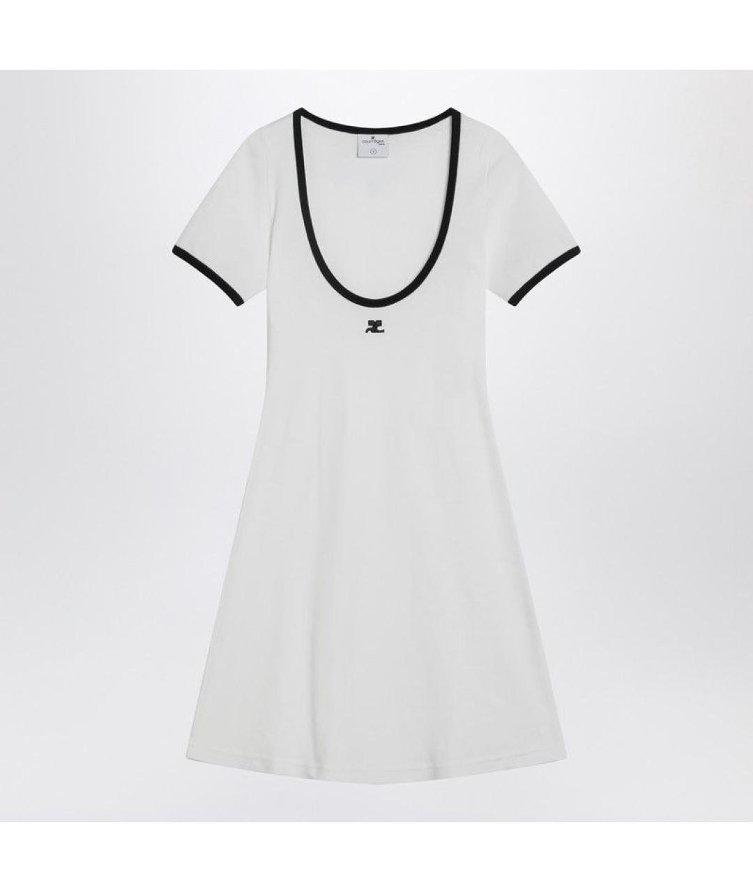 COURREGES Белое хлопковое повседневное платье, фото 3