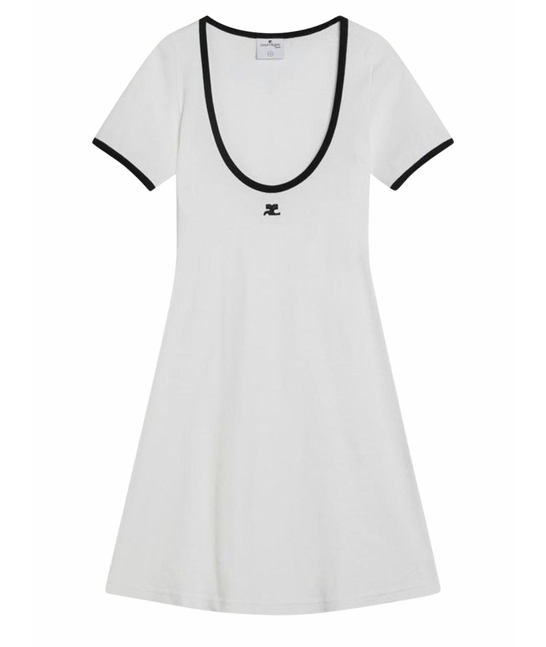 COURREGES Белое хлопковое повседневное платье, фото 1