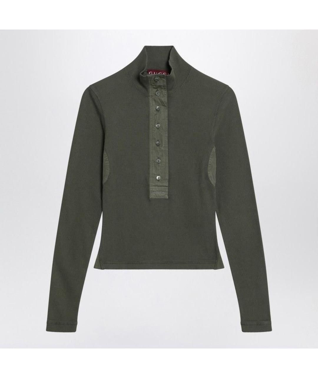 GUCCI Зеленый шерстяной джемпер / свитер, фото 3