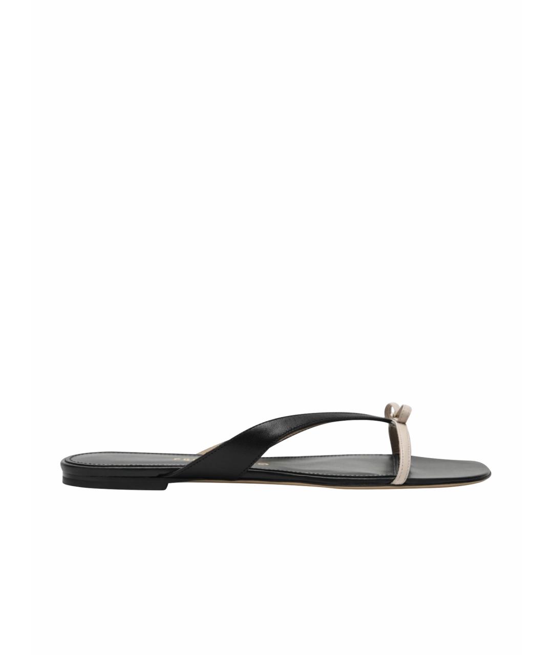 FERRAGAMO Черные кожаные сандалии, фото 1