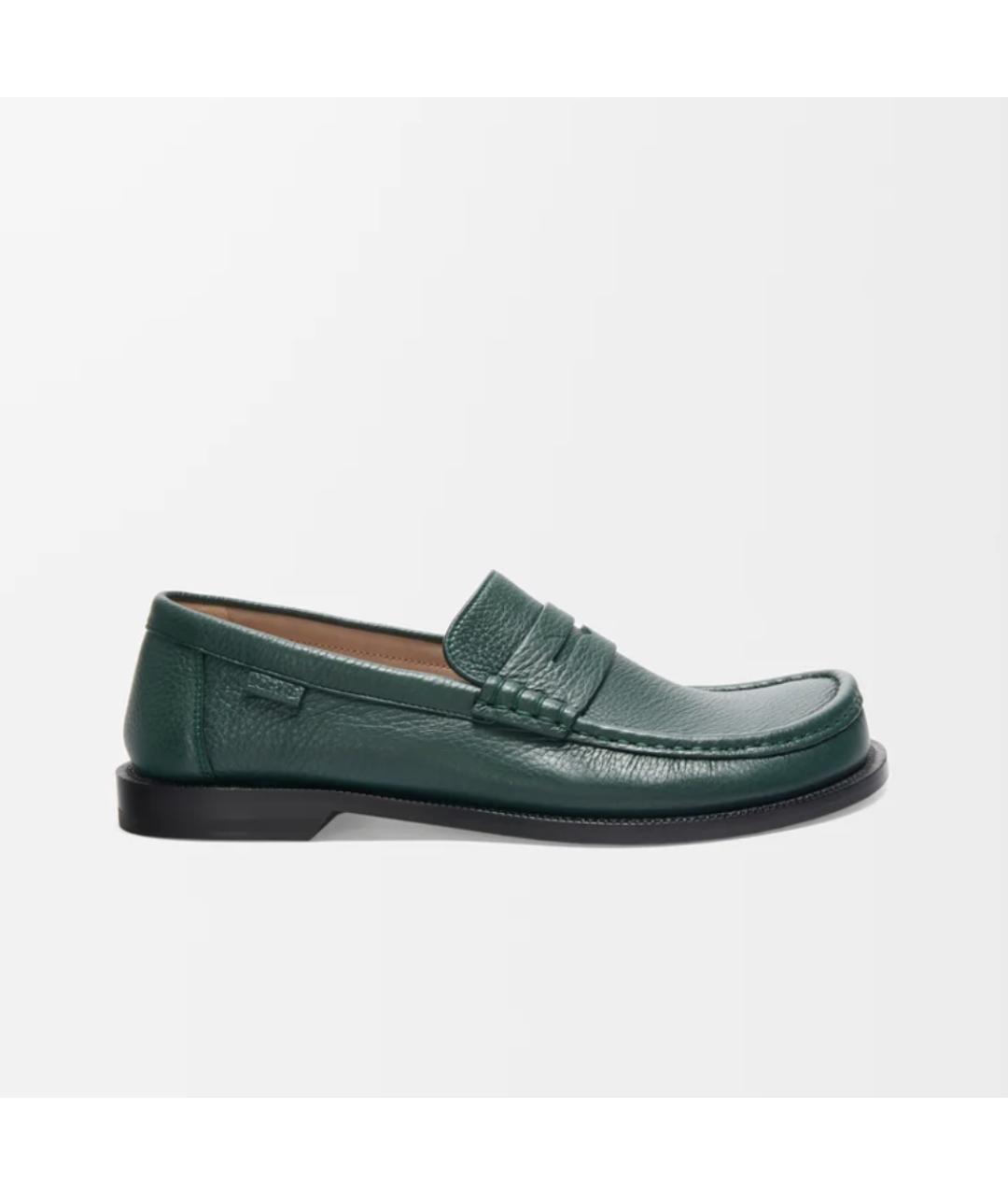 LOEWE Зеленые кожаные лоферы, фото 4
