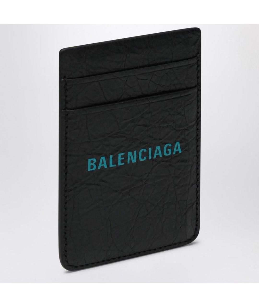 BALENCIAGA Черный кожаный кардхолдер, фото 3