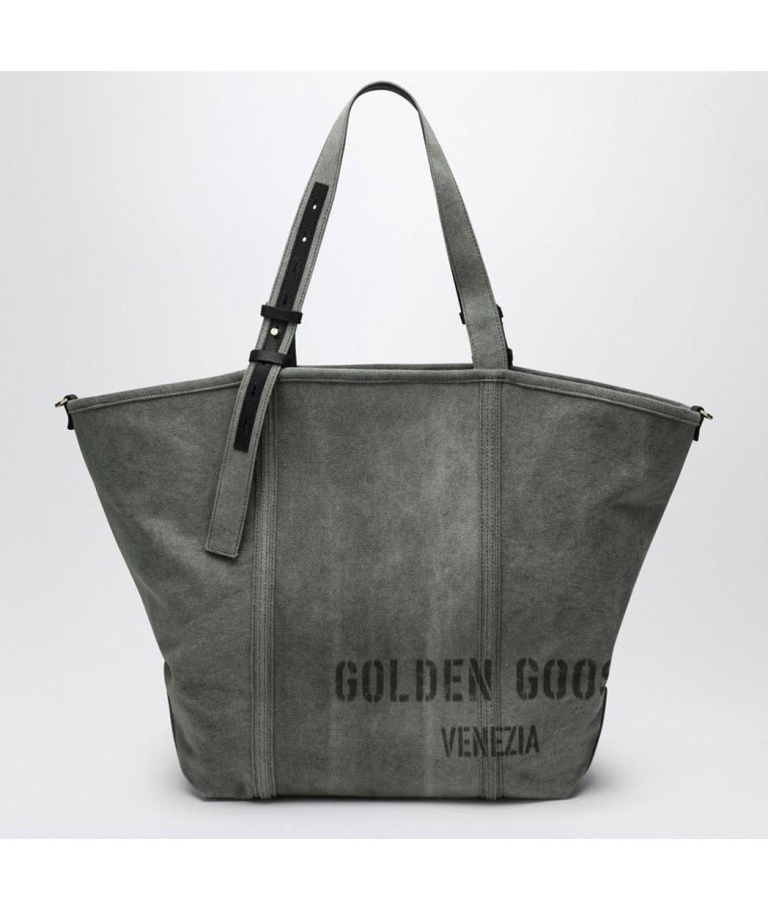 GOLDEN GOOSE DELUXE BRAND Серая хлопковая сумка тоут, фото 3