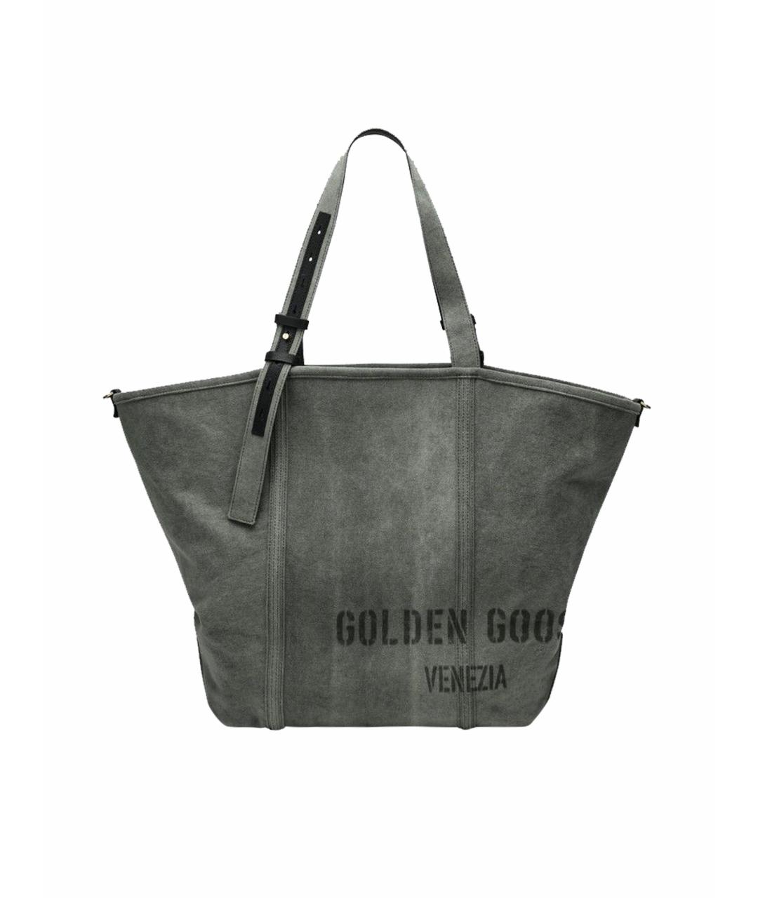 GOLDEN GOOSE DELUXE BRAND Серая хлопковая сумка тоут, фото 1