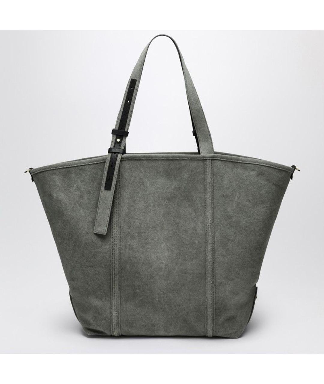 GOLDEN GOOSE DELUXE BRAND Серая хлопковая сумка тоут, фото 2