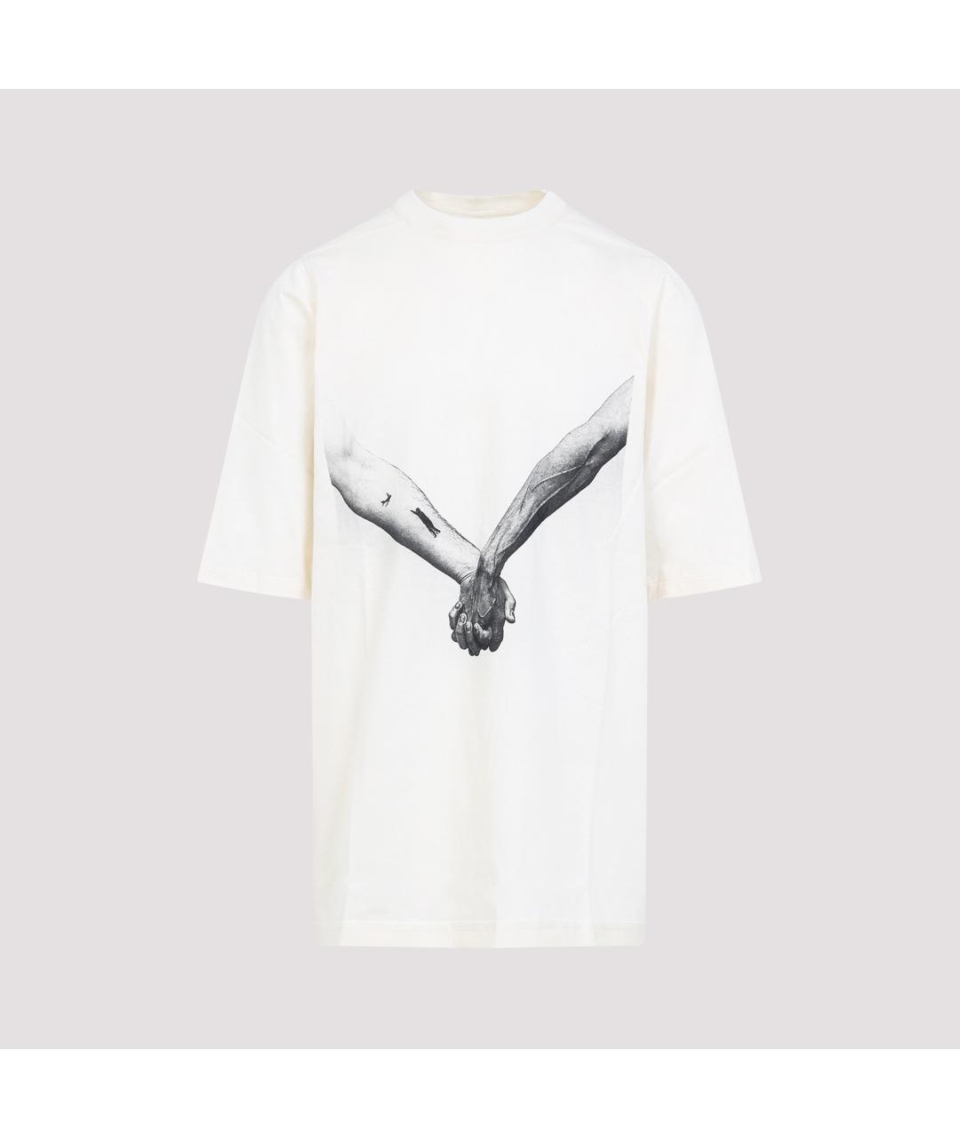 RICK OWENS Белая хлопковая футболка, фото 2