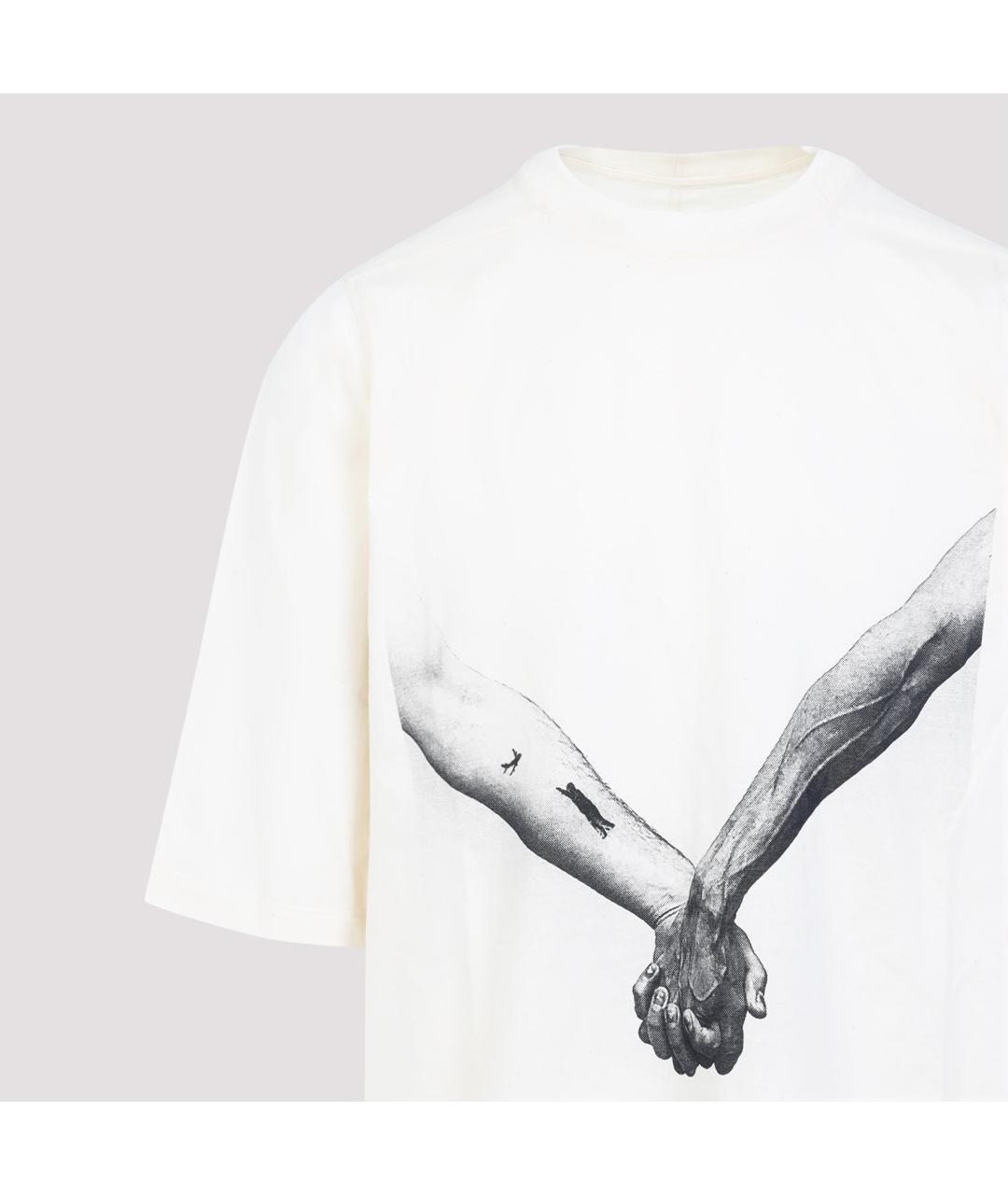 RICK OWENS Белая хлопковая футболка, фото 4
