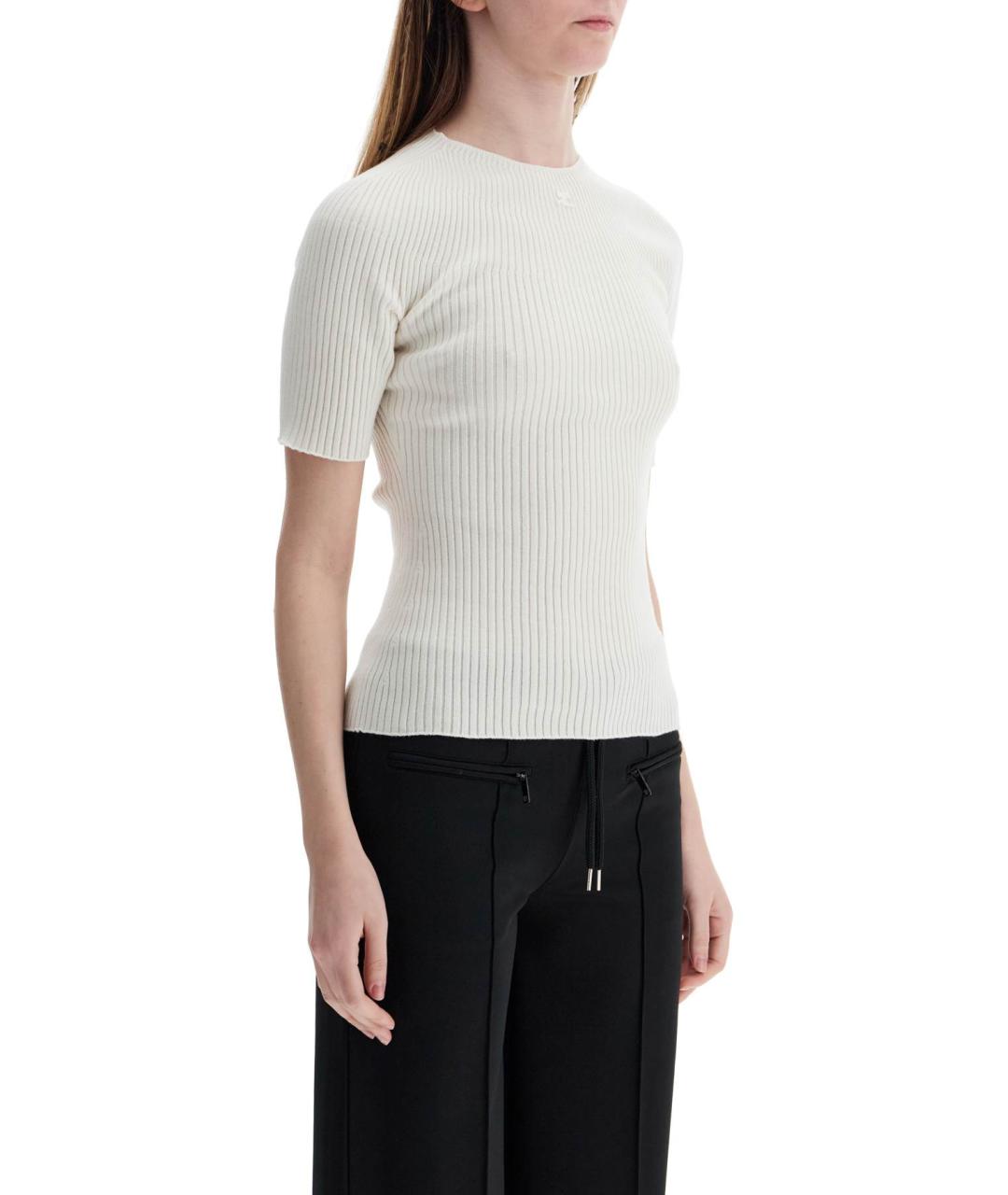 COURREGES Белая хлопковая футболка, фото 2