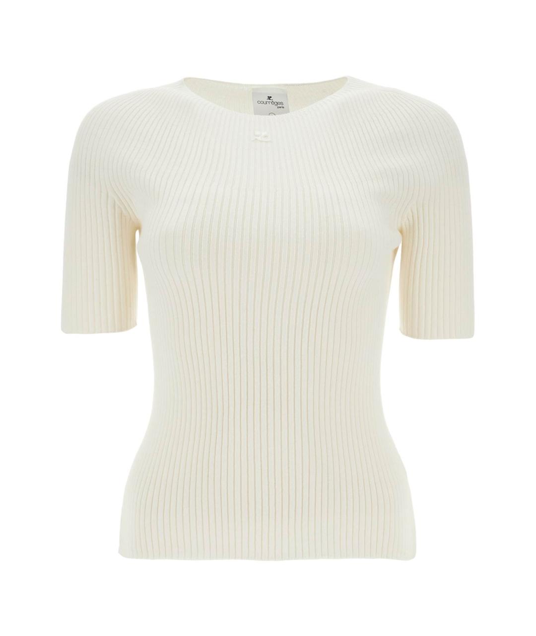 COURREGES Белая хлопковая футболка, фото 1