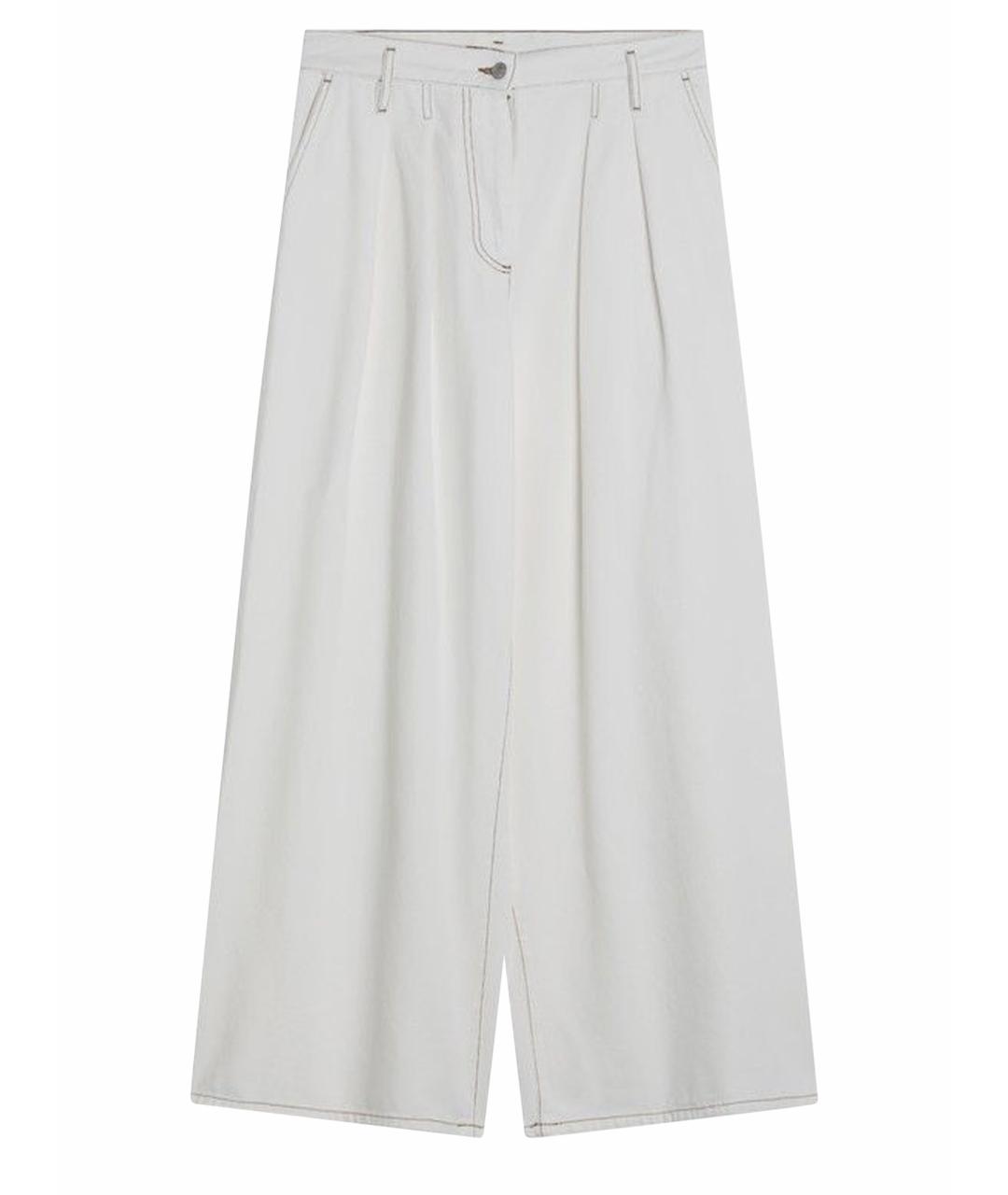 DRIES VAN NOTEN Белые хлопковые прямые брюки, фото 1