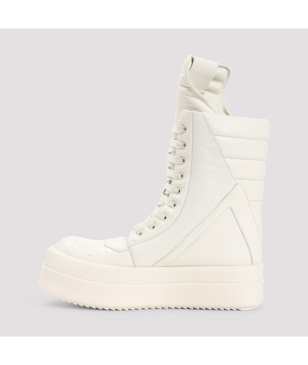 RICK OWENS Белые кожаные низкие кроссовки / кеды, фото 3