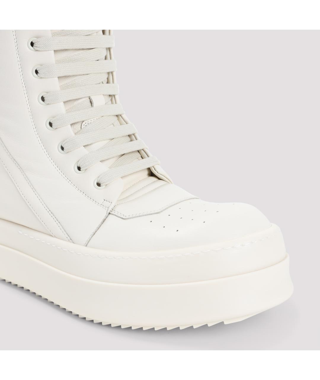 RICK OWENS Белые кожаные низкие кроссовки / кеды, фото 5