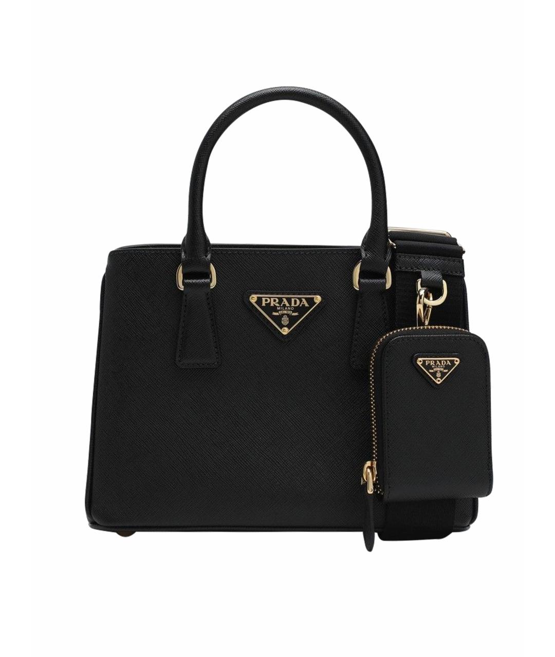 PRADA Черная кожаная сумка тоут, фото 1