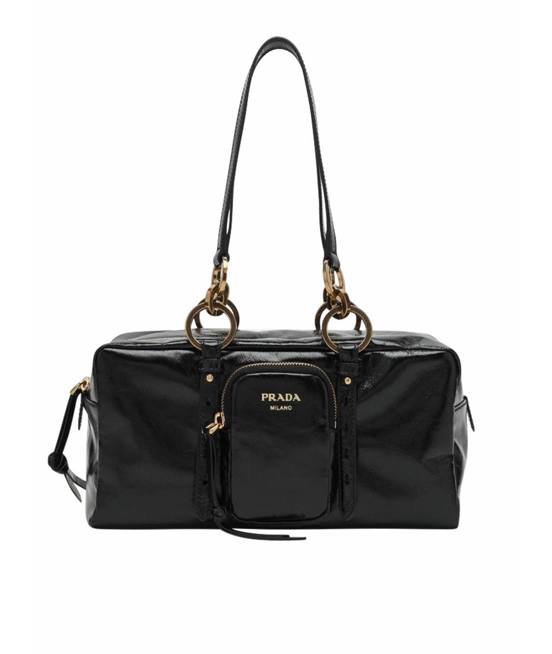 PRADA Черная кожаная сумка тоут, фото 3